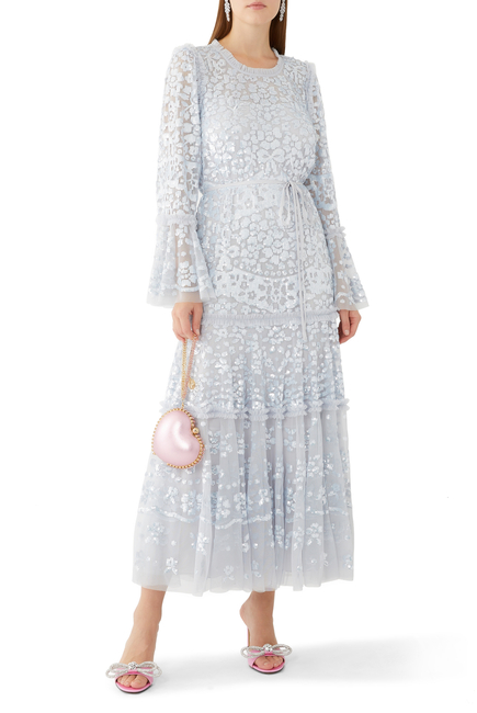Annie Sequin Tiered Ankle Gown